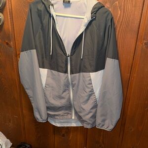 Athletic Works Men's Charcoal and Light Gray Windbreaker
